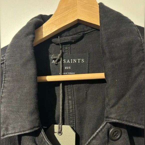 NWT ALLSAINTS Morton Mixed Media Military Jacket size XS/S - Picture 6 of 8